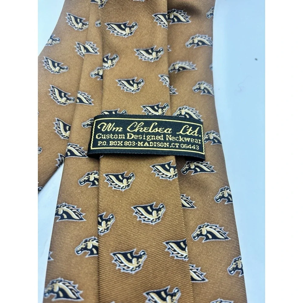 Western Michigan University WMU Men's Silk Tie Necktie Bronco Logo 3.5x64 Long‎